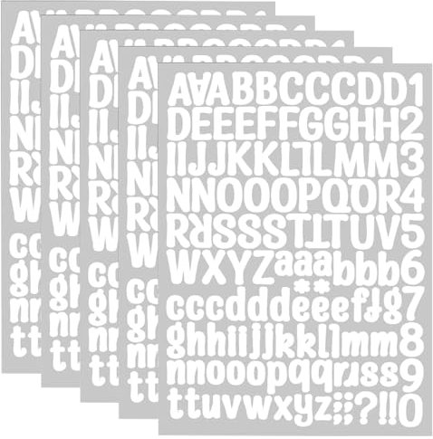 5 Pcs Iron-On Letters, Iron on Letters, Iron Letters DIY for Sport Jerseys T Shirts Clothes Slogan Printing Crafts Decoration on Numbers Alphabet Sticker for Fabric Clothin (White)