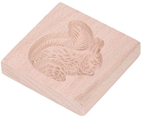 Entzückende Plätzchenform aus Buchenholz – Wiederverwendbare Keks-Stempelform Zum Backen zu Hause mit Schönen Mustern (Eichhörnchen)