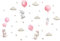Wandtattoo Wolken Sterne Hasen Luftballons, 1 Stück Wandtattoo Kinderzimmer Mädchen, Tapete Kinderzimmer, Fototapete Kinderzimmer, für Babyzimmer Wohnzimmer Schlafzimmer Fenster Wanddekoration