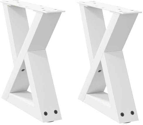 vidaXL Pieds de Table Basse 2 pièces Blanc 30 x (30-31,3) cm Acier