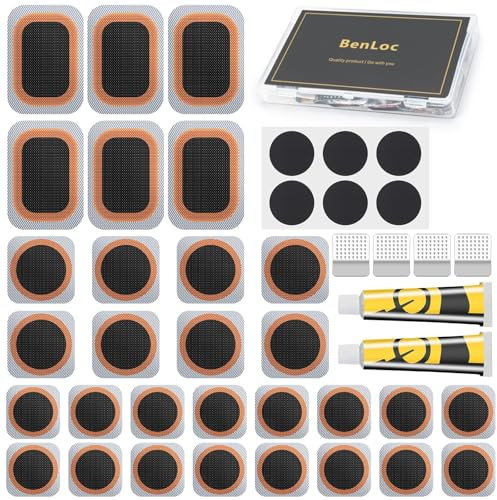Kit de réparation de pneus de vélo de 30 pièces， Kit Reparation Velo,Kit de Réparation pour Chambre à Air,Kit Reparation Pneu Velo,Rustine Velo,Rustine Chambre a Air, Kit Crevaison Velo pour Motos