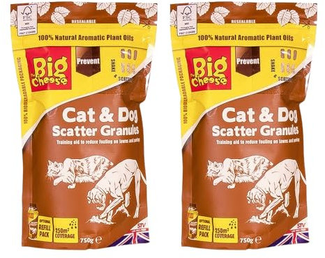 Cat & Dog Scatter Granules Effective pet repellent for gardens, lawns, and outdoor areas. Safe, natural formula to deter cats and dogs from unwanted areas, easy to apply – 750g