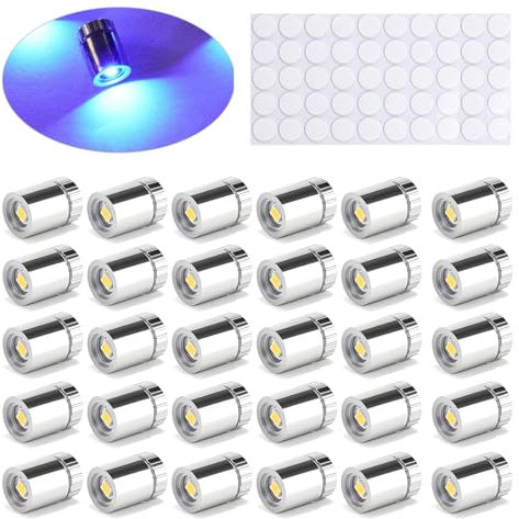 30 Stück Mini LED Licht,Mini LED Lichter für Puppenhäuser,Micro LED Licht,Mini Lichter zum Basteln,Miniatur Lichter für Vitrinen,Lichter zum Selbermachen,Spielzeug Bausteine (Blaues Licht)