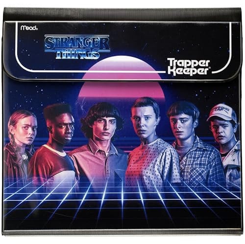 Mead Trapper Keeper Binder, Stranger Things, 2,5 cm Ordner mit Ordnern und Taschen, für 21,6 x 27,9 cm Papier, Neon (261138G-25)