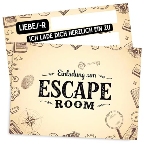 ZETTMANN® 10er Einladungskarten Kindergeburtstag Jungen & Mädchen - Einladung zum Geburtstag - Einladungskarten Geburtstag - coole Geburtstagseinladungen für Kinder (Escape Room)