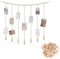 MHYMX Fotowand mit Klammern, Fotogirlande Boho Fotovorhang Hängende Fotocollage Wand Bilderrahmen mit 45 Holz Klammern und Leine DIY Fotoseil für Wohnkultur Schlafzimmer Deko