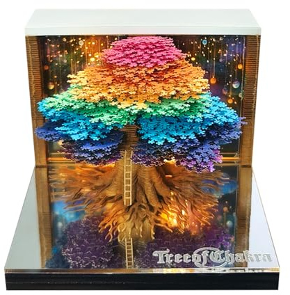 3D-Kalender 2026, 3D-Zeitmess-Kalender, 3D-Baum des Chakra-Baums, abreißbare Papierskulptur mit Licht, kreativer Wochenplaner, Schnitzerei, Kunst, Schreibtischkalender, Geschenk