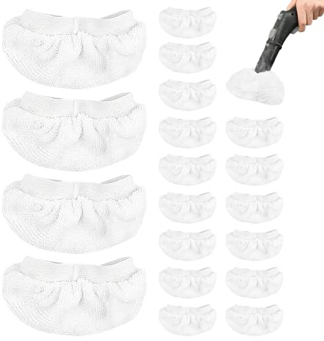 TUZHE 20 Stück Universal Dampfwischpads, Wiederverwendbare Mikrofaser Dampfreiniger Pads für die Meisten Handgeführten Dampfreiniger, Dampfreiniger Zubehör