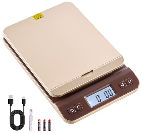 VEVOR Digital Shipping Postal Scale, 0.1 oz High Accuracy, 88 lbs Postal Scale with Hold/Tare/Auto-Off Function, Flip Holder Design & Easy Calibration, Fit for Home and Office Use, Battery Included