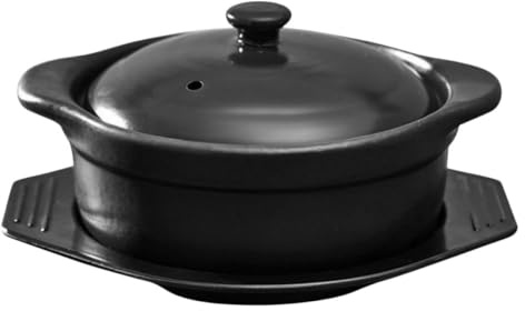 Milisten Ceramic Casserole Pot with Lid 1.26L Multi-Functional Stewing Pot for Dolsot Bibimbap and Soup Cooking