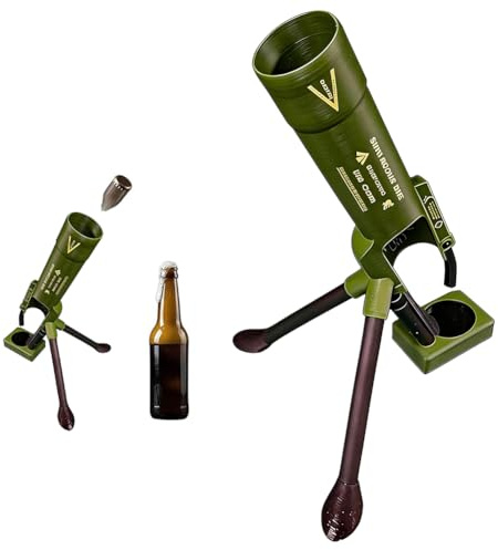 Mortar Bottle Opener for 2.36in Base Bottles, Automatic Push Down Beer Opener, Hands Free Quick Cap Removal Tool for Soda Drinks, Novelty Bar Accessory for Home Party Camping Funny Gift for Men
