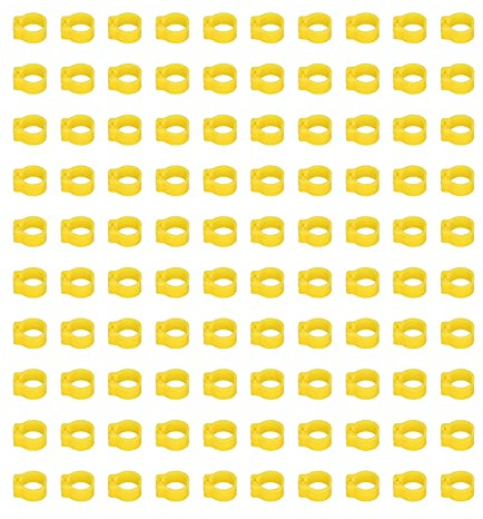 Plyisty Tauben-Beinringe, Langlebig, Leicht, Identifikationsbänder für Tauben, 100 Stück, für Taubenbedarf, Kunststoff, 8 Mm, Zur Identifizierung und Markierung von (YELLOW)