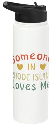 Someone in Rhode Island Loves Me Retro USA State US Stainless Steel Insulated Water Bottle