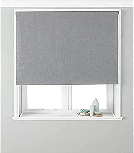 Riva Home Eclipse Blackout Roller Blind, Polyester, Silver, 153 x 162cm