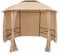 vidaXL Gartenpavillon mit Vorhängen Partyzelt Gartenzelt Festzelt Pavillon Sonnenschutz Bierzelt Zelt Garten Hexagonal Beige 360x265cm