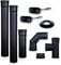 SMMO Kit fumisteria in Acciaio Nero Verniciato Completo di guarnizioni da 80 mm