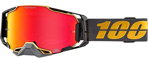100% ARMEGA Goggle Falcon 5, HiPER Rot Spiegellinse, Erwachsene, Grau/Gold