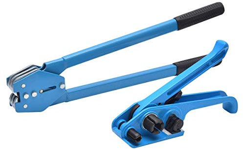 KATSU Kit de bandas de flejado manual, herramienta de engarzado tensor de alta resistencia, 12 mm, ideal para cinturón de plástico PET/PP de 11-19 mm de ancho 832302