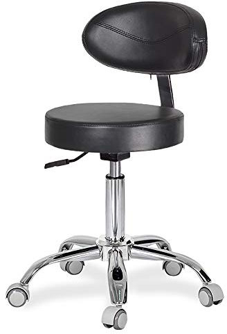 SLTO, Arbeitshocker Zahnarzt Friseursalon Schönheitssalon Werkstatt Rundbüro Hocker Stuhl drehbar, höhenverstellbarer Arbeitsstuhl, Sportsitz, ergonomischer Hocker-Black