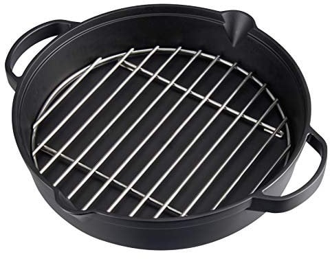 CAMPINGAZ Poêle en Fonte avec Grille en Acier Inoxydable, poêle Large et Ronde pour Barbecue, Ø 31,6 cm