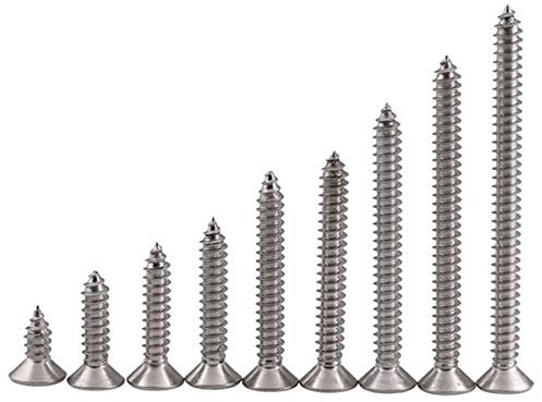 Croce testa svasata Autofilettante Vite M3.5M4M5M6 316 in acciaio inox a testa piatta Tapping Legno Vite 10pz M4 50 millimetri