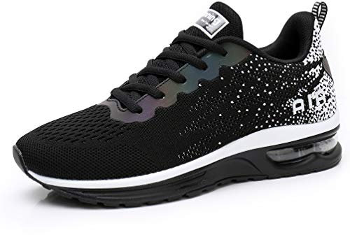 AFFINEST Damen Laufschuhe Sportschuhe Air Atmungsaktiv Turnschuhe rutschfest Leichte Schuhe Stoßfest Outdoor Mesh Sneaker schwarz 36