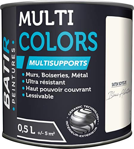 Peinture multi-supports satin soyeux Batir - Blanc albâtre - 0,5 l