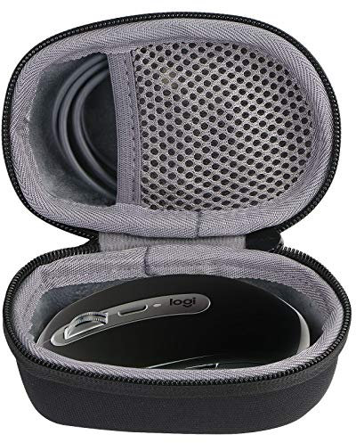 co2CREA Duro Viajar Caja Estuche Funda para Logitech MX Anywhere 1/ Anywhere 2S / Anywhere 2 / Anywhere 3 Ratón inalámbrico Bluetooth(Funda Solo) (Negro+Gris)