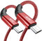 sweguard Micro USB Kabel, 2 Pack [2m+2m] 3.0A Nylon Geflochtenes Sync- und Schnellladekabel für Android Smartphones und Tablets, Samsung, PS4,HTC, Huawei, Sony, Nexus,Nokia usw (2m+2m, rot)