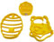 Lot de 3 emporte-pièces en forme de tête de Winnie l'ourson, miel (henny), pot et ruche d'abeille.