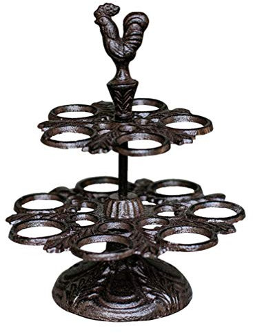 HEMOTON Eierkorb Eierbecher Eierständer Huhn Form Eierhalter Gusseisen Obstkorb Osterkorb Eierablage Eierbehälter Metall Küche Aufbewahrungskorb Landhaus Deko Korb Egg Cup für Ostern Tischdeko