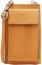 SH Leder Damen Handytasche Umhängetasche Geldbörse Multifunktion Beutel aus Echtleder Verstellbar Schultergurt Handy bis 6,8 Zoll 11,50x19cm Sarah G339 (Hell Cognac)