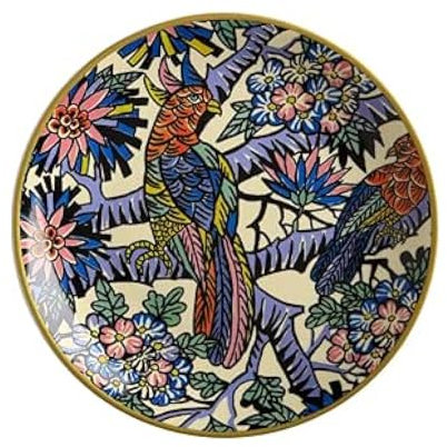 Maxwell & Williams, 1 assiette plate pour fruits et bonbons, oiseaux au paradise, Greg Irvine, diamètre 20 cm, porcelaine