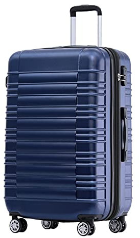 BEIBYE Zwillingsrollen Reisekoffer Koffer Trolleys Hartschale M-L-XL-Set (Dunkelblau, XL)