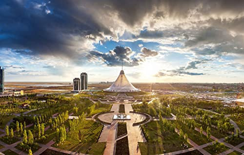 LHJOYSP Jigsaw Puzzle 1000 Teile City Sky Park Wolkenkratzer Astana Kasachstan 75x50cm
