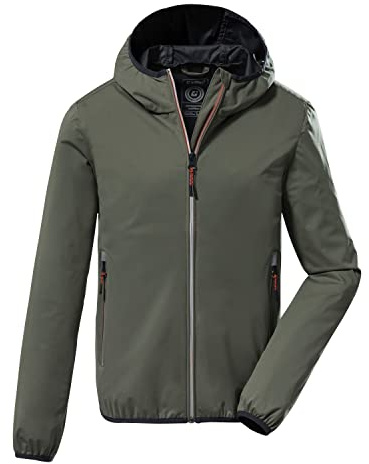 killtec Jungen Lightweight Jacke, Leichte Jacke mit Kapuze, packbar KOS 167 BYS JCKT, helloliv, 164, 38365-000
