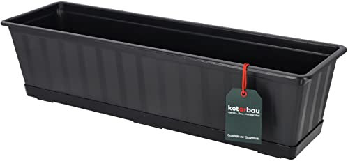 KOTARBAU® Fioriera con cassonetto, colore antracite, 60 x 18 x 15 cm