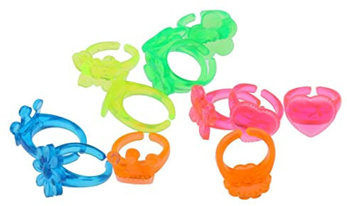Harilla Kinder Party Favor Toys Gemischte Farbige Ringe Kinderschmuck Packung mit 12