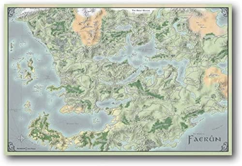 ANMAC Leinwand-Wandkunst, 40 x 60 cm, kein Rahmen, Faerun – Forgotten Realms, Spielkarte, Poster, Leinwand-Wandkunst, für moderne Familienzimmer, ästhetisches Dedroom-Geschenkposter