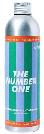 JAMPY Shampoo Cane Igienizzante con Balsamo per Igienizzare ed Eliminare i Cattivi Odori. Ipoallergenico. Sollievo da Dermatiti e Allergie, 98% Naturale, Antiprurito.100% Plastic-Free Pack!
