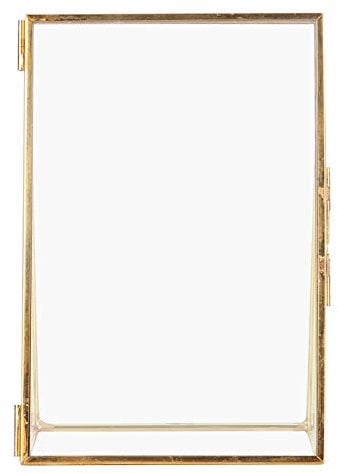 Ozgkee Messing Retro Glas Metall Desktop Bilderrahmen Halterung Kupferstreifen Metall Bilderrahmen Bilderrahmen und Kunstdisplay Den Home Desktop(10x15cm)