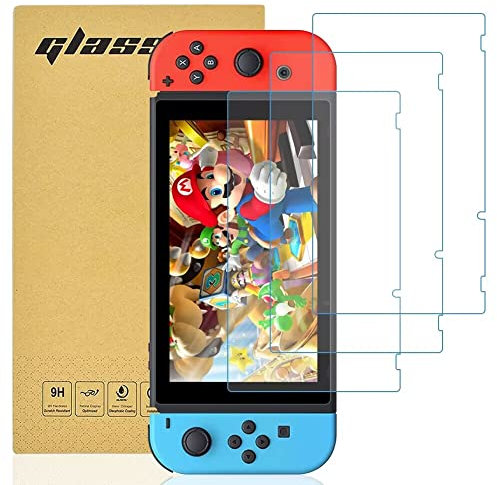 Totill 3 Stück für Nintendo Switch 2017/2019 Schutzfolie, Frei von Kratzern, 9H Härte, HD Displayschutzfolie, Ultra-klar, Ultrabeständig, Panzer Schutz Glas für Switch Splitterfest schutzglas
