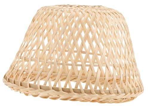 Kichvoe Pantalla De Lámpara De Lámpara Colgante Tejida A Mano Cesta De Mimbre De Ratán Lámpara De Araña Lámpara De Techo Tejida Cubierta De Luz Para Café