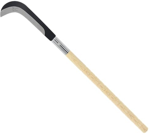 Zenport K318 Sickle, 30.5-Inch Length, Long Wood Handle, Curved Carbon Steel Blade