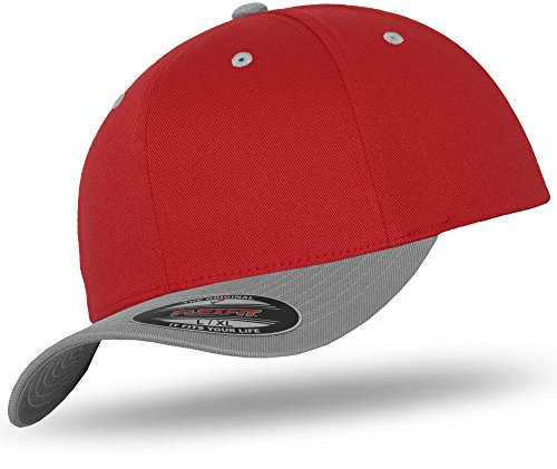 Flexfit Original Basecap Baseball Cap Kappe Red Grey -L/XL