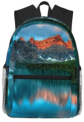 VACSAX Banff Rucksack mit Nationalpark-Aufdruck, Reiserucksack, leichter Laptop-Rucksack, lässiger Tagesrucksack, Schwarz , One size
