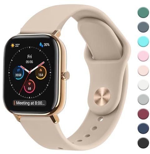 Wanme Cinturino per Amazfit GTS/Amazfit GTS 2 Mini,Cinturino Morbido Silicone per Amazfit GTS/GTS 2 Mini/GTS 2e,(Latte da tè)