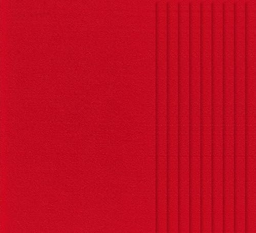 VBS 10er-Pack Bastelfilz 30x20cm 1,5mm Stark Qualität Robust Weich Filz zum Basteln DIY Filzblätter Filzplatte Filzbögen Filzstoff Vliesstoff Rot
