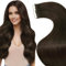 LaaVoo Braun Echthaar Tape in Extensions 50cm Invisible Tape Extensions Echthaar Dunkelbraun Haarverlängerung Echthaar Tape in Human Hair Extension Klebeband 50g 20pcs #2