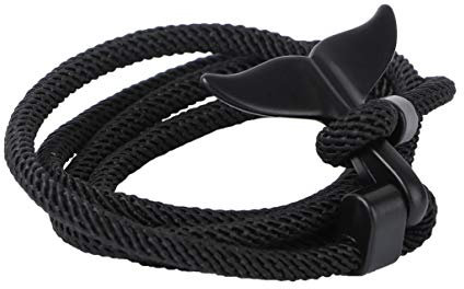 CHILDWEET Kreatives Armband Mit Walflossen-anhänger Verstellbares Schwarzes Seilarmband Für Jahrestagsgeschenk Maritimes Unisex Schmuckstück Für Alltag Und Besondere Anlässe